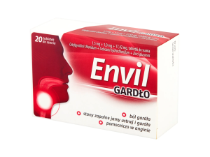 Envil Gardło 1,5 mg + 1 mg + 17,42 mg, 20 tabletek do ssania