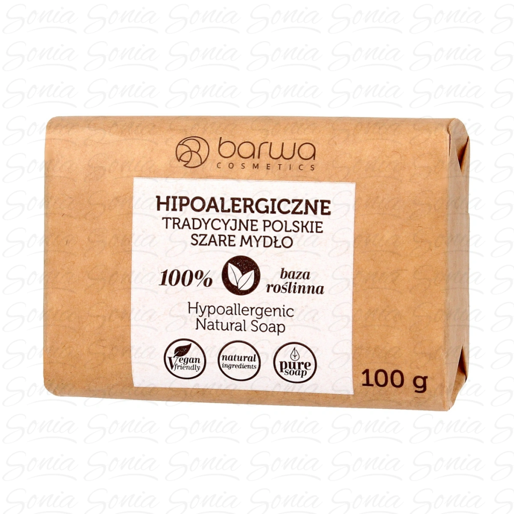 BARWA Hipoalergiczna Szare Mydło tradycyjne polskie w kostce 100g