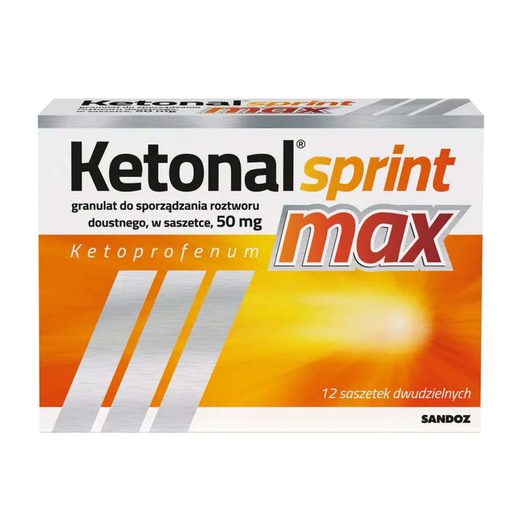 Ketonal Sprint Max, 50 mg, granulat do sporządzania roztworu doustnego, 12 saszetek