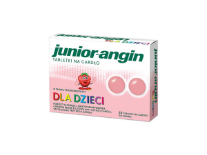 Junior-angin Dla dzieci od 4 lat Smak truskawkowy 24 tabletki