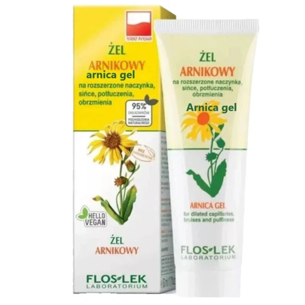 FLOSLEK Oczy Żel arnikowy na rozszerzone naczynka, sińce, potłuczenia, obrzmienia 50 ml