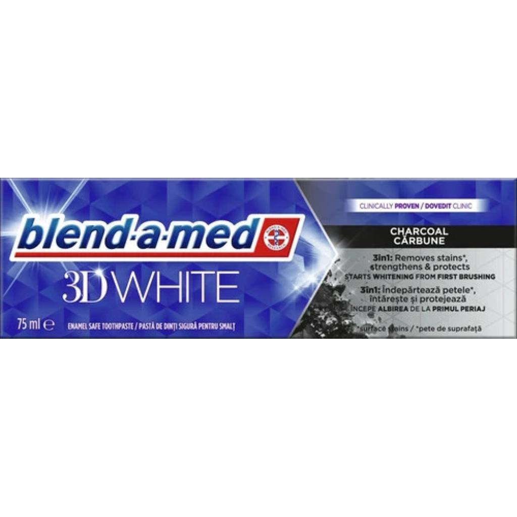 BLEND-A-MED 3D White Charcoal Pasta do zębów wybielająca 75 ml